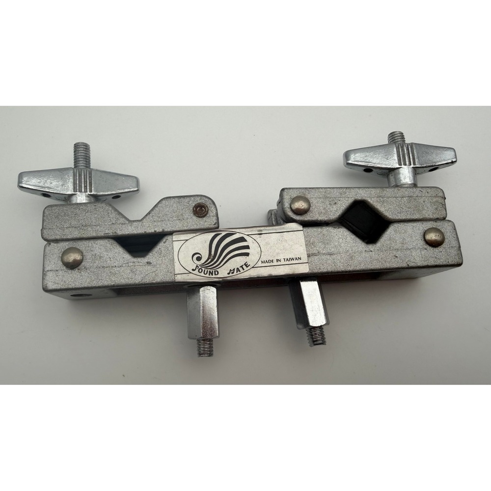 Sound Mate Dual Drum Multi Clamp Hardware Mounting Bracket Silver Made in Taiwan